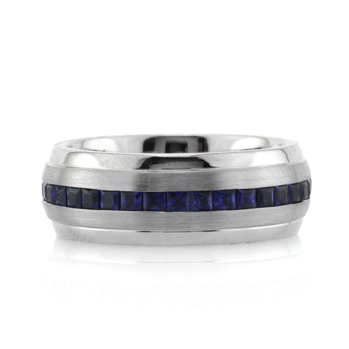 Men's 2.10ct Sapphire Wedding Band in Platinum