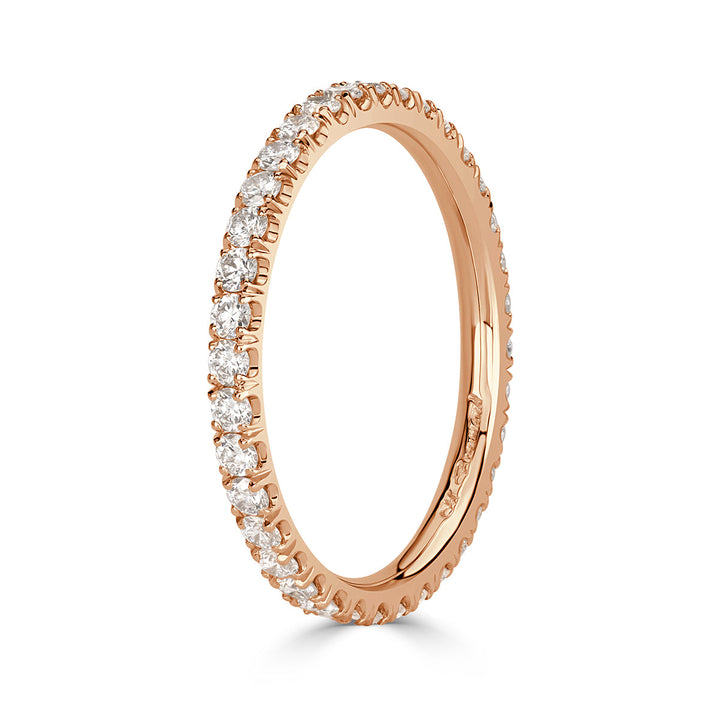 0.70ct Round Brilliant Cut Lab Diamond Eternity Band in 18k Rose Gold