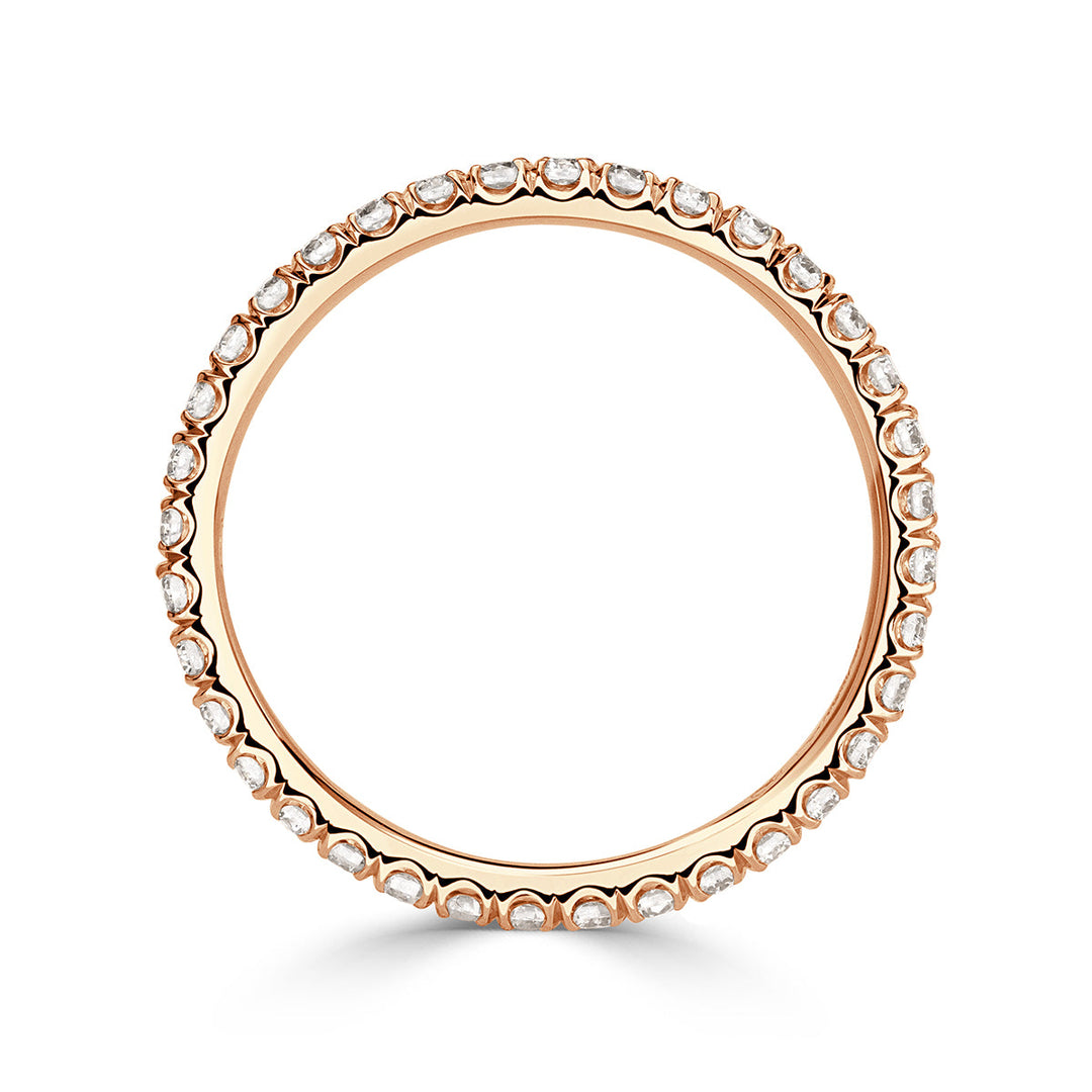 0.70ct Round Brilliant Cut Lab Diamond Eternity Band in 18k Rose Gold