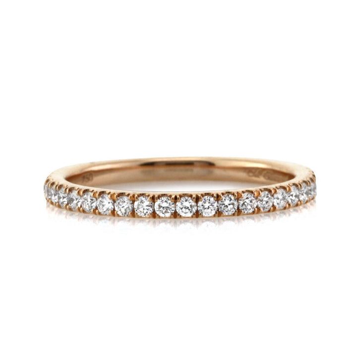 0.35ct Round Brilliant Cut Lab Diamond Wedding Band in 18k Rose Gold