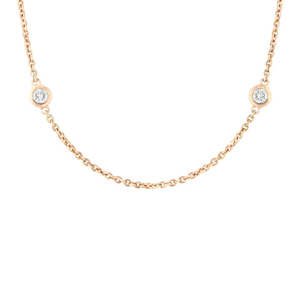 0.77ct Round Brilliant Cut Lab Diamonds by the Yard Necklace in 14K Yellow Gold