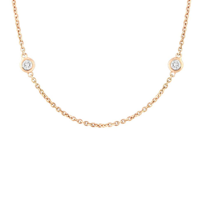 0.77ct Round Brilliant Cut Lab Diamonds by the Yard Necklace in 14K Yellow Gold