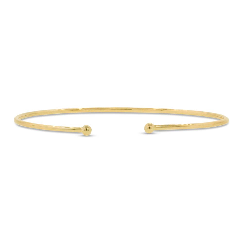 0.17ct Round Brilliant Cut Flexible Lab Diamond Cuff Bracelet in 14k Yellow Gold