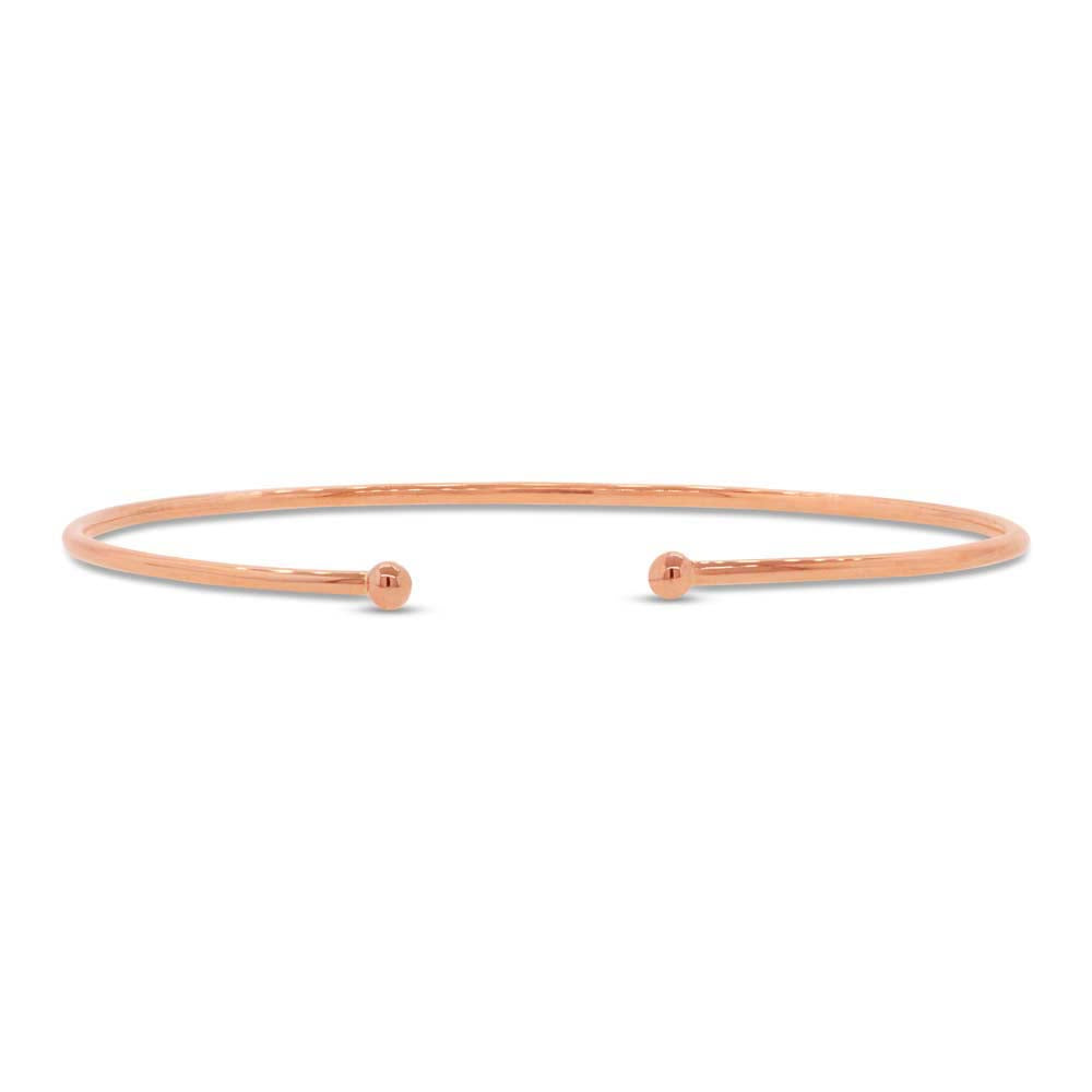 0.17ct Round Brilliant Cut Flexible Lab Diamond Cuff Bracelet in 14K Rose Gold