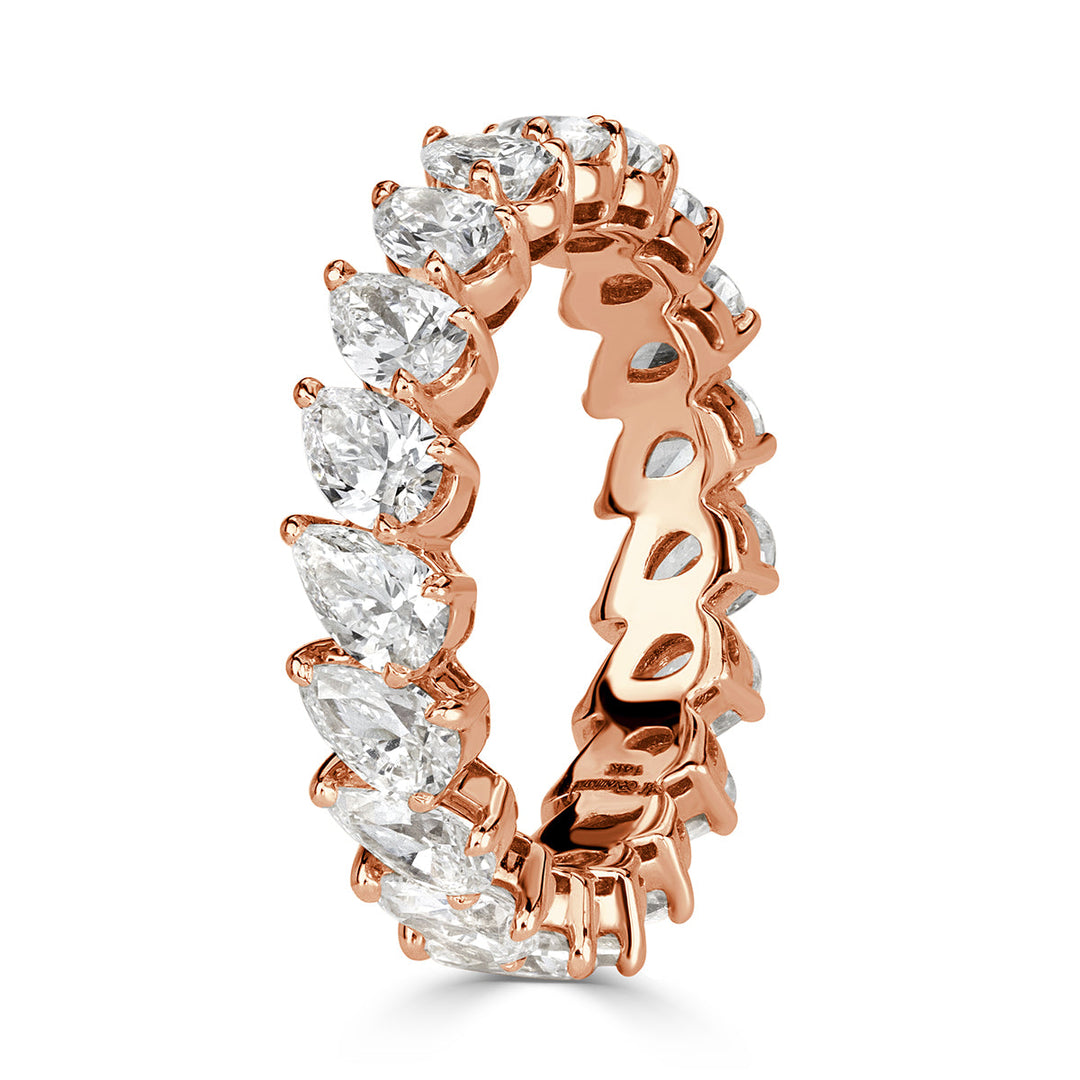 3.65ct Pear Shaped Lab Diamond Eternity Band in 18k Rose Gold