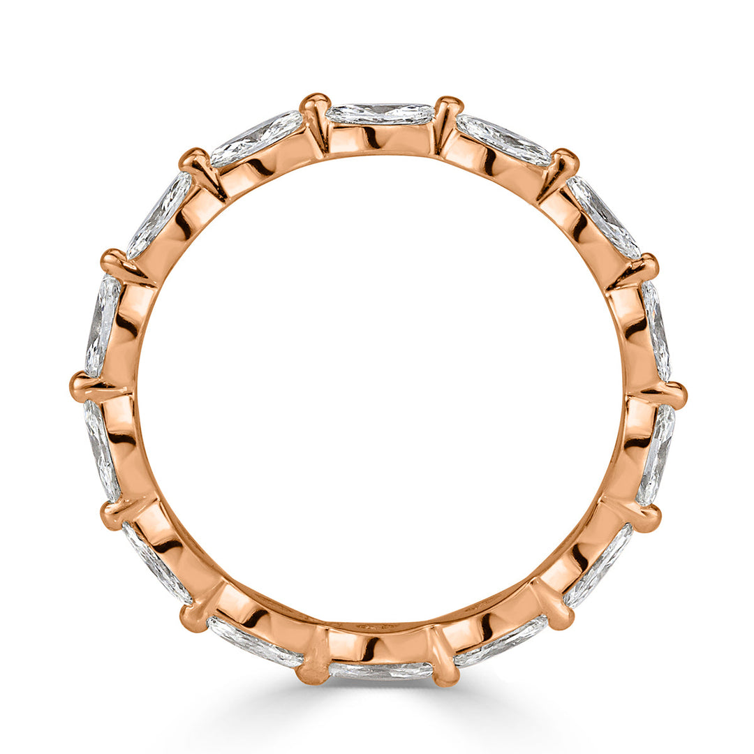 1.00ct Marquise Cut Lab Diamond Eternity Band in 18k Rose Gold