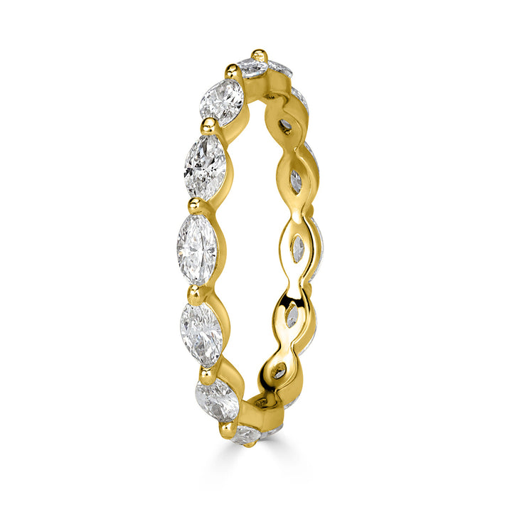 1.00ct Marquise Cut Lab Diamond Eternity Band in 18k Yellow Gold