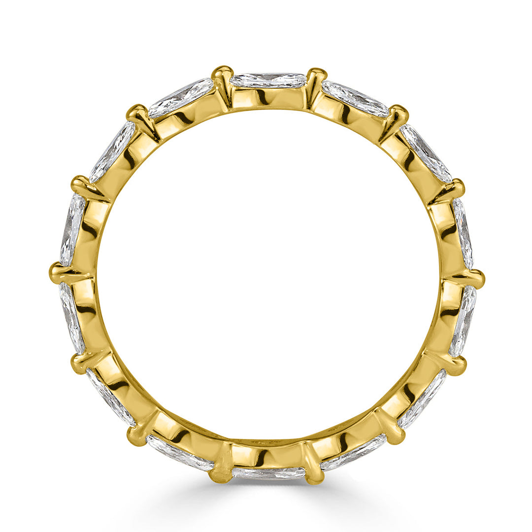 1.00ct Marquise Cut Lab Diamond Eternity Band in 18k Yellow Gold