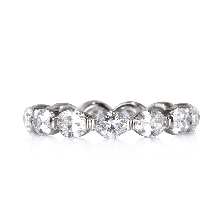 2.60ct Oval Cut Lab Diamond Eternity Band in Platinum