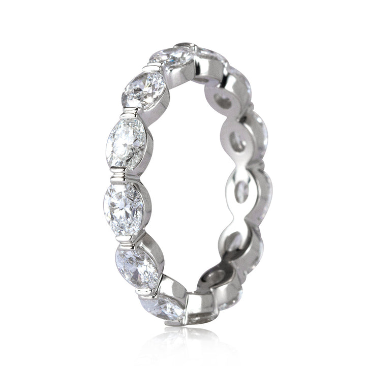 2.60ct Oval Cut Lab Diamond Eternity Band in Platinum