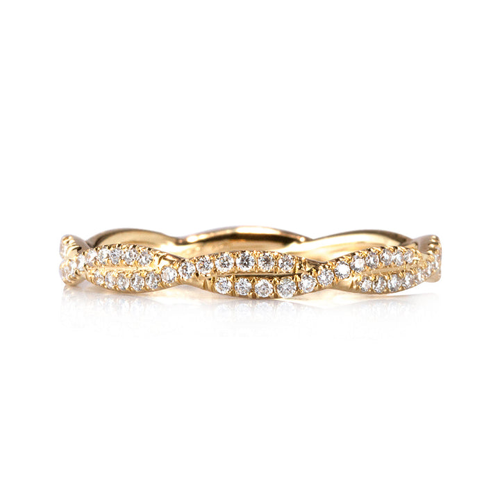 0.35ct Round Brilliant Cut Lab Diamond Twist Eternity Band in 18k Yellow Gold