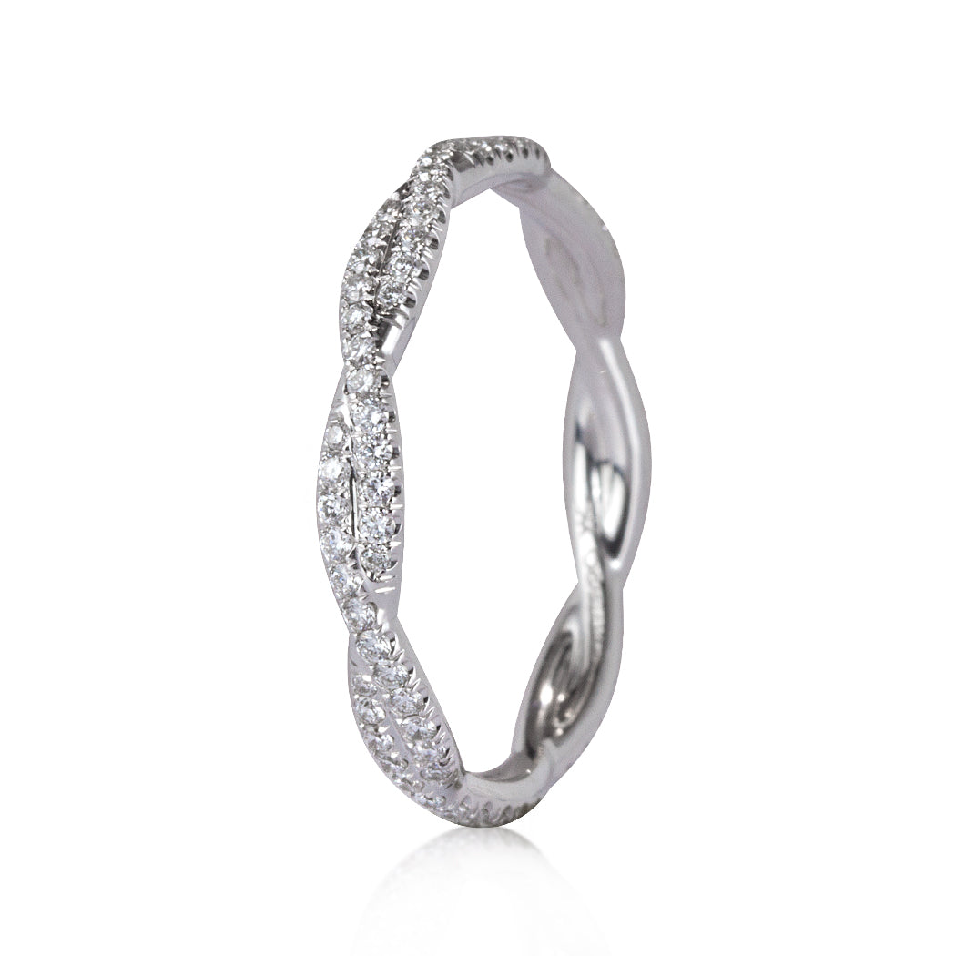 0.35ct Round Brilliant Cut Lab Diamond Twist Eternity Band in 18k White Gold