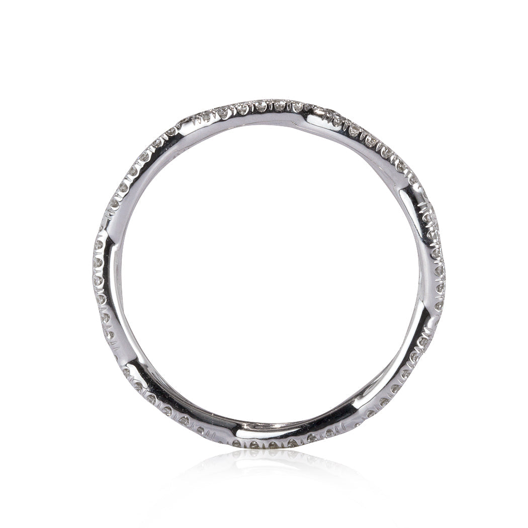 0.35ct Round Brilliant Cut Lab Diamond Twist Eternity Band in 18k White Gold