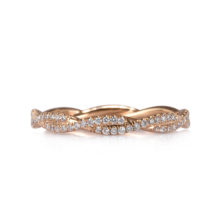 0.35ct Round Brilliant Cut Lab Diamond Twist Eternity Band in 18k Rose Gold