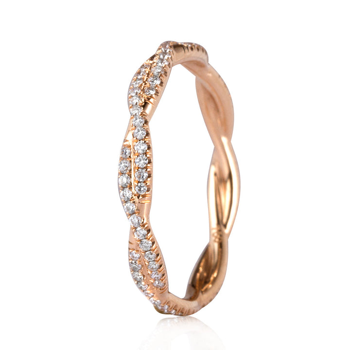 0.35ct Round Brilliant Cut Lab Diamond Twist Eternity Band in 18k Rose Gold