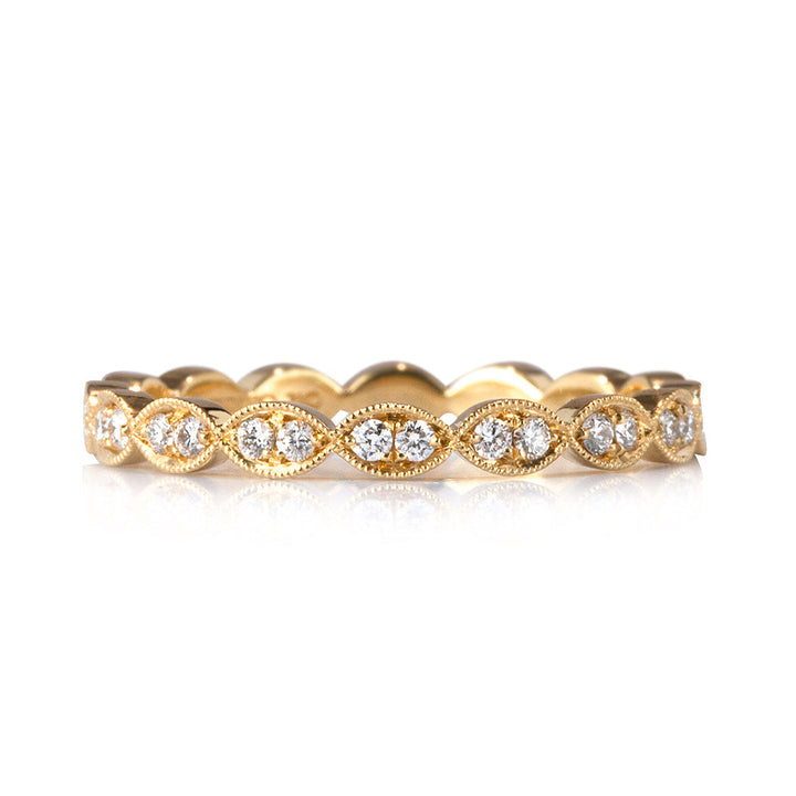 0.35ct Round Cut Lab Diamond Eternity Band in 18k Yellow Gold