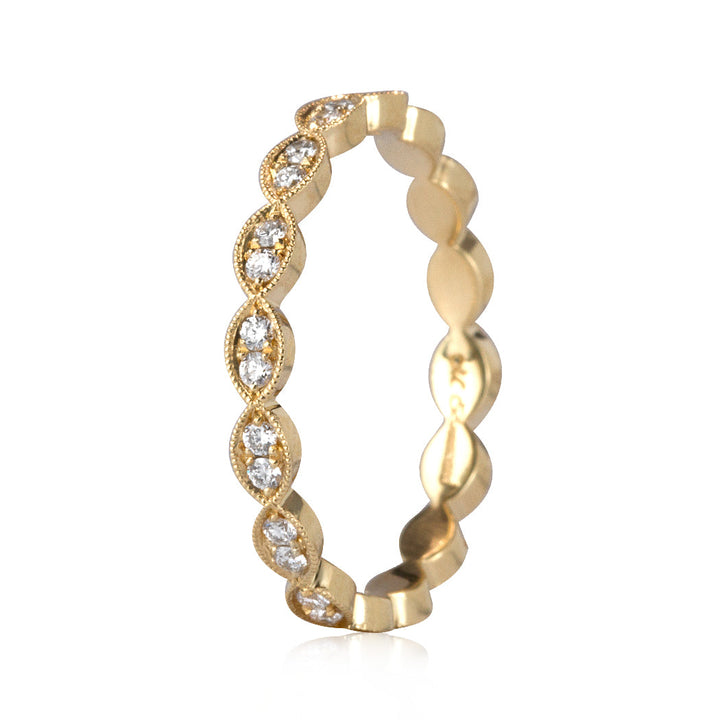 0.35ct Round Cut Lab Diamond Eternity Band in 18k Yellow Gold