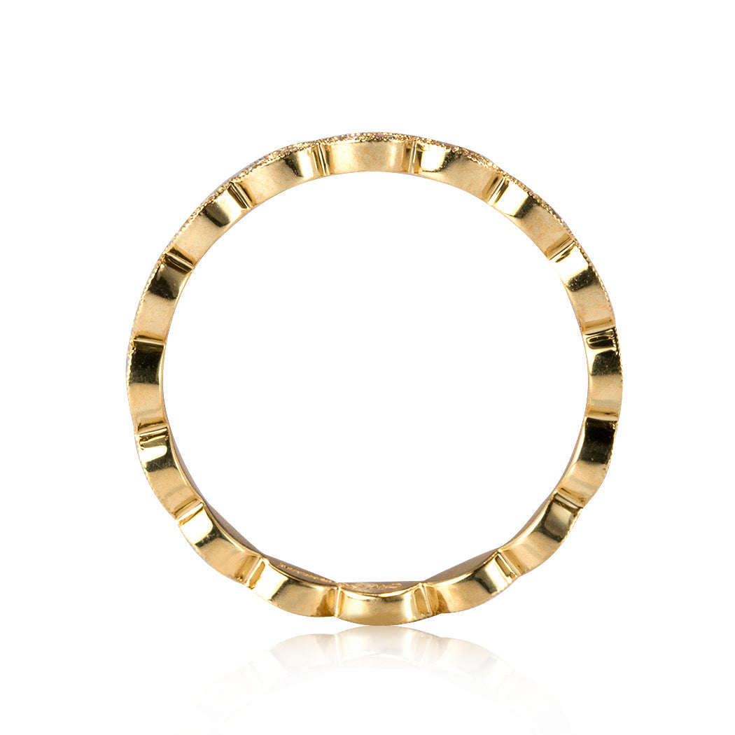 0.35ct Round Cut Lab Diamond Eternity Band in 18k Yellow Gold