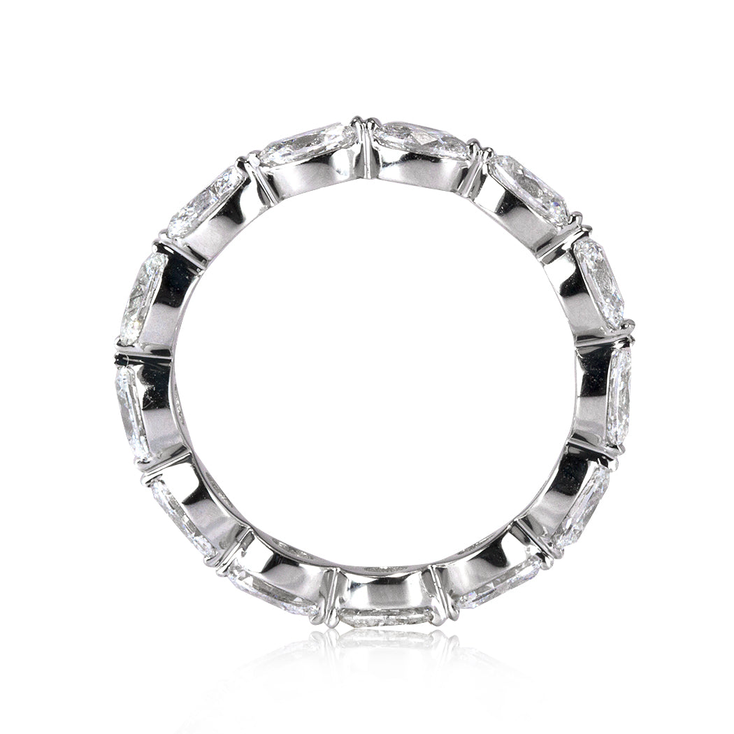 2.60ct Oval Cut Lab Diamond Eternity Band in 18k White Gold