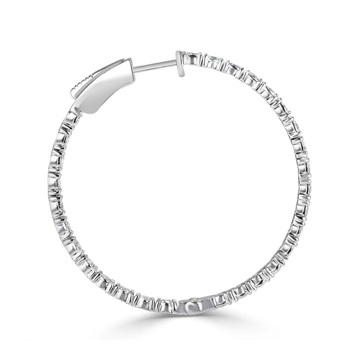 2.00ct Round Brilliant Cut Lab Diamond Hoop Earrings in 14k White Gold