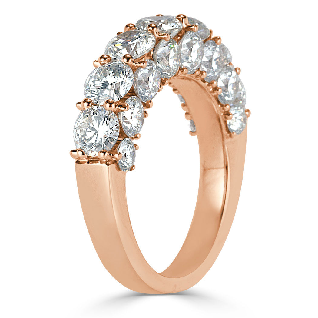 5.15ct Three-Sided Round Brilliant Cut Lab Diamond Ring in 18k Rose Gold