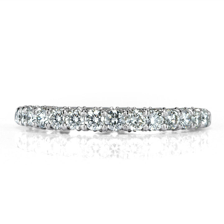 1.15ct Round Brilliant Cut Lab Lab Diamond Three-Sided Wedding Band in 18k White Gold