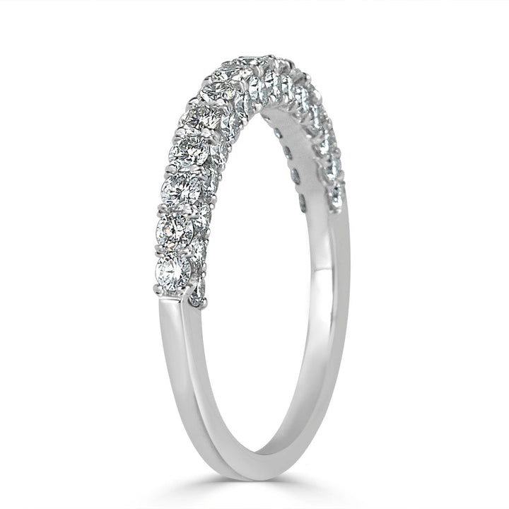 1.15ct Round Brilliant Cut Lab Lab Diamond Three-Sided Wedding Band in 18k White Gold