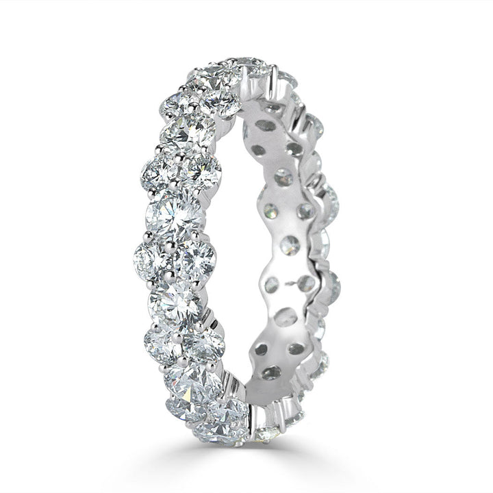 3.05ct Round Brilliant Cut Lab Diamond Eternity Band in 14k White Gold