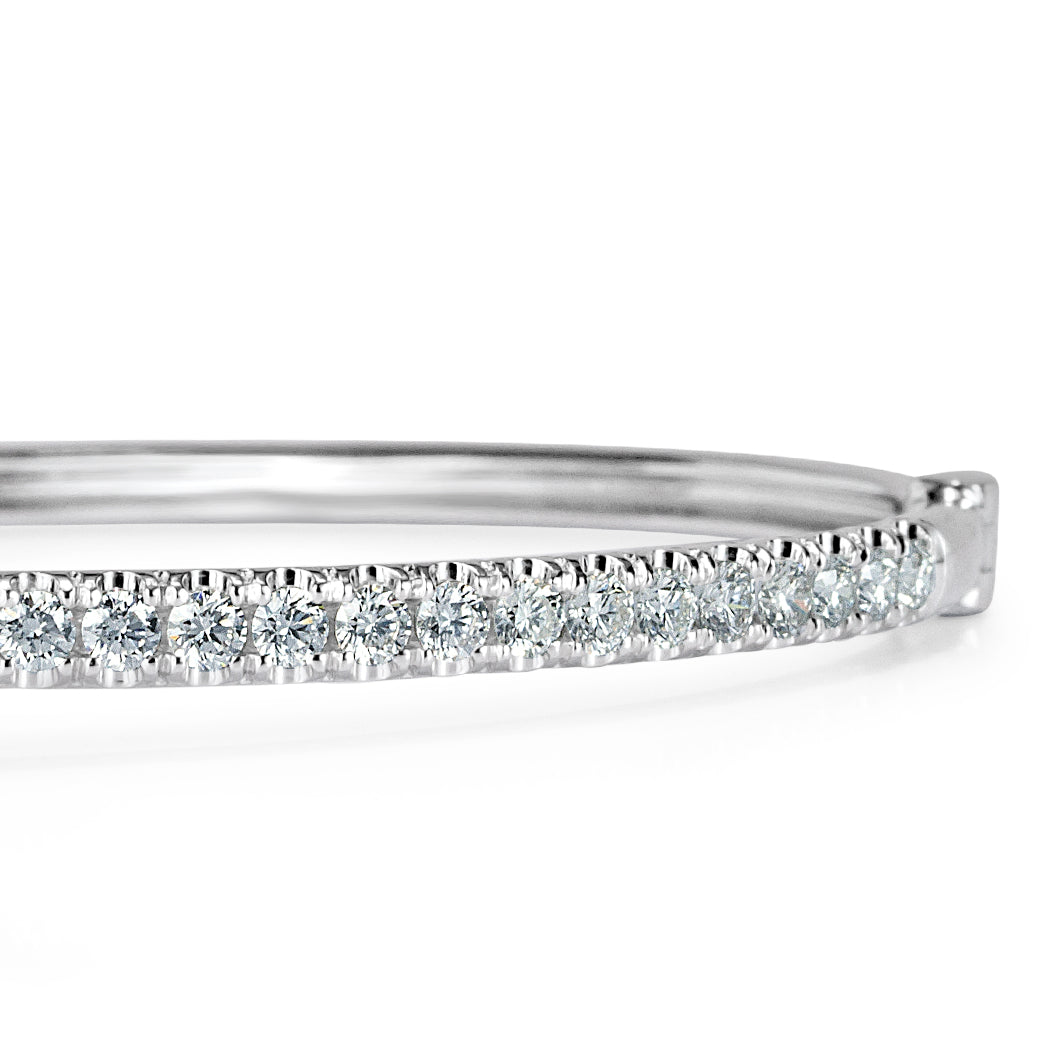 1.45ct Round Brilliant Cut Lab Diamond Bangle Bracelet in 14k White Gold