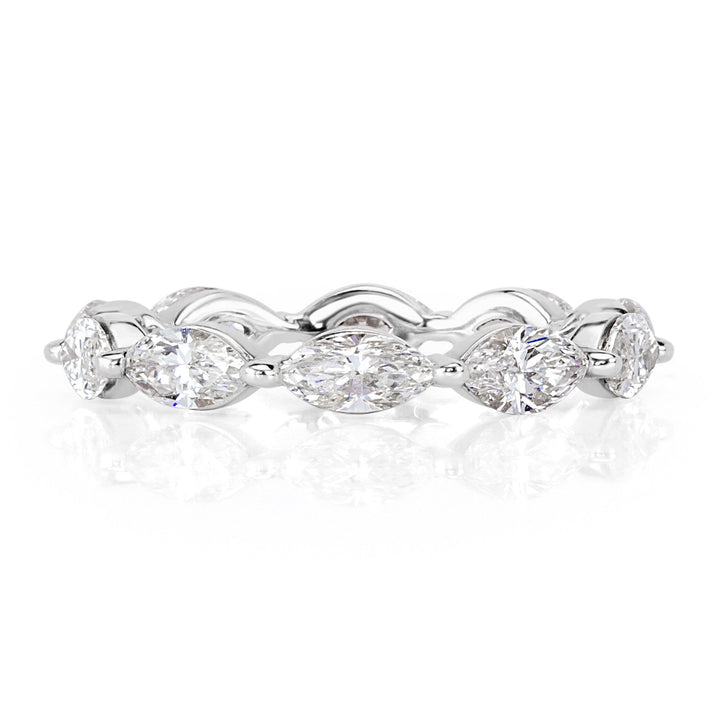 1.95ct Marquise Cut Lab Diamond Eternity Band in Platinum