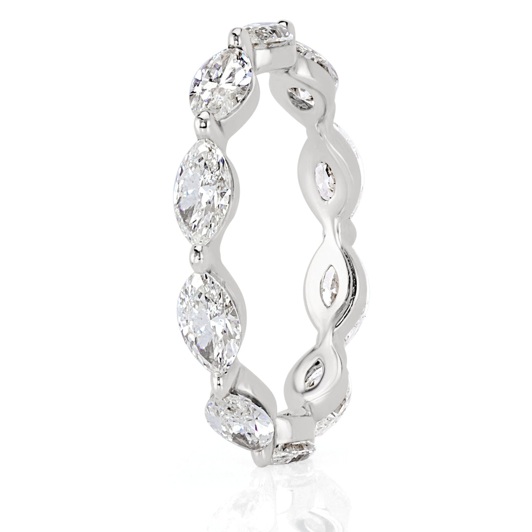 1.95ct Marquise Cut Lab Diamond Eternity Band in 18k White Gold