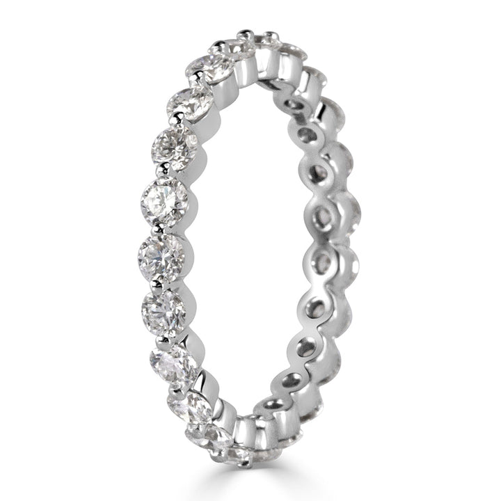 1.40ct Round Brilliant Cut Lab Diamond Eternity Band in 18k White Gold