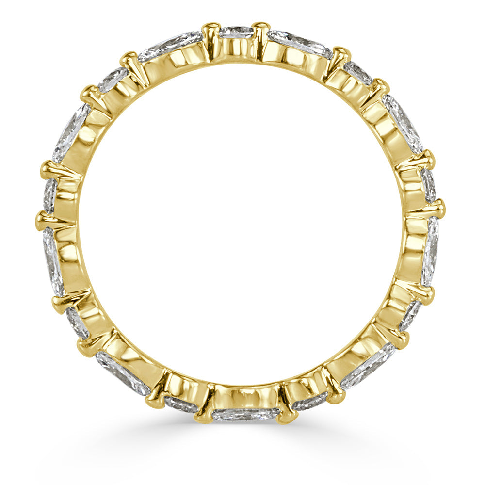 1.00ct Marquise and Round Brilliant Cut Lab Diamond Eternity Band in 18k Yellow Gold