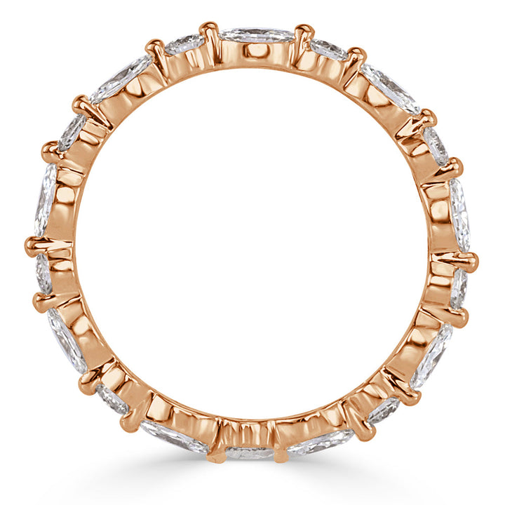 1.00ct Marquise and Round Brilliant Cut Lab Diamond Eternity Band in 18k Rose Gold