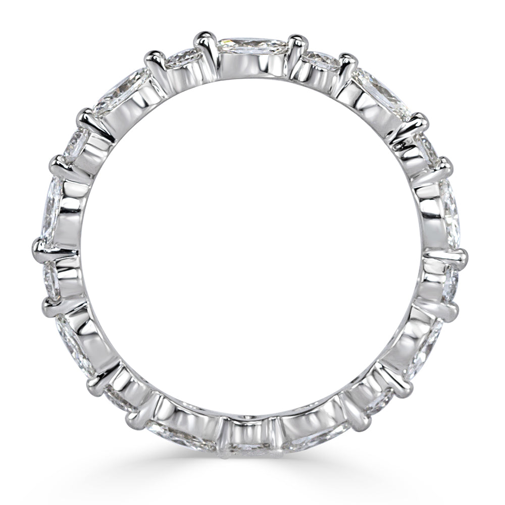 1.00ct Marquise and Round Brilliant Cut Lab Diamond Eternity Band in Platinum