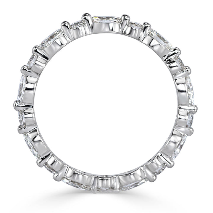 1.00ct Marquise and Round Brilliant Cut Lab Diamond Eternity Band in Platinum