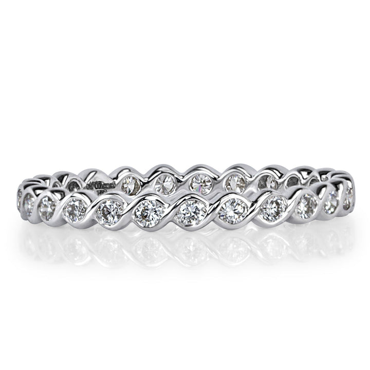 0.50ct Round Brilliant Cut Lab Diamond Twisted Eternity Band in 18k White Gold