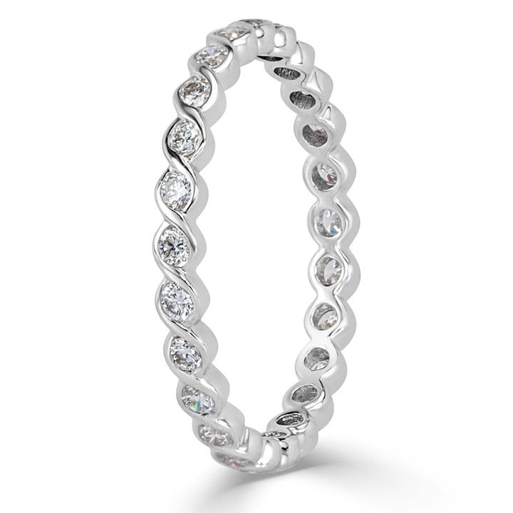 0.50ct Round Brilliant Cut Lab Diamond Twisted Eternity Band in 18k White Gold