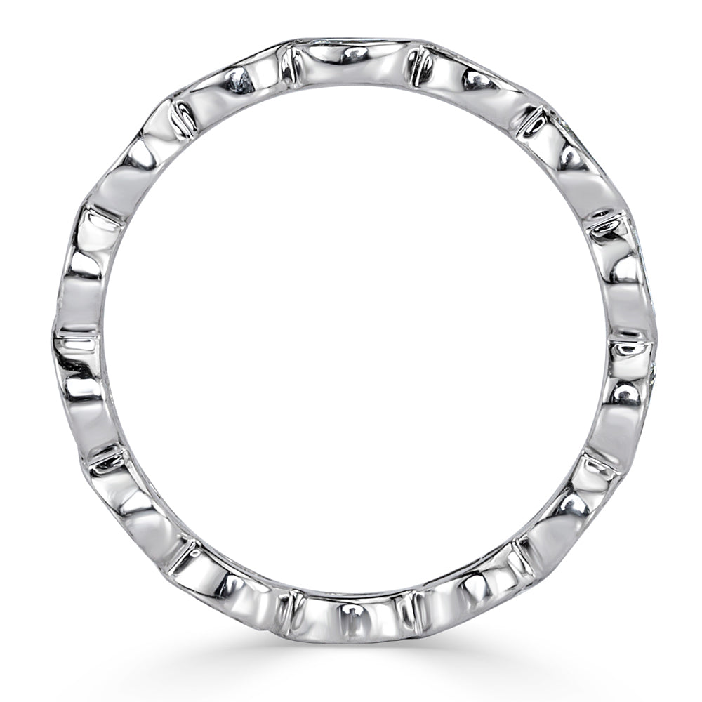 1.05ct Marquise Cut Lab Diamond Bezel Set Eternity Band in 18k White Gold