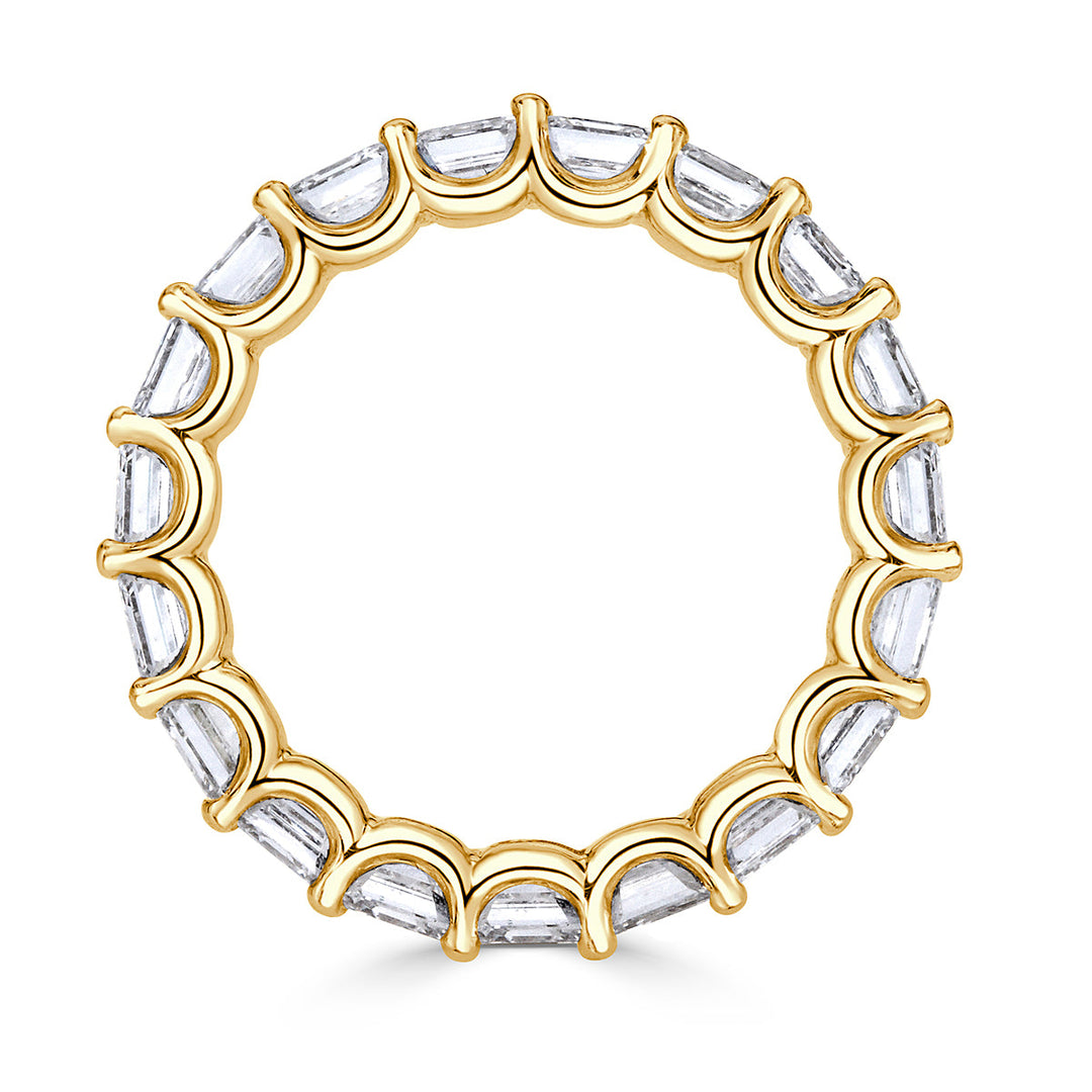 3.65ct Asscher Cut Lab Diamond Eternity Band in 18k Yellow Gold