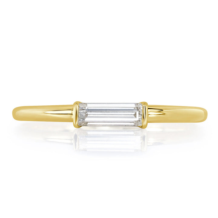 0.25ct Baguette Cut Lab Lab Diamond Ring in 14k Yellow Gold