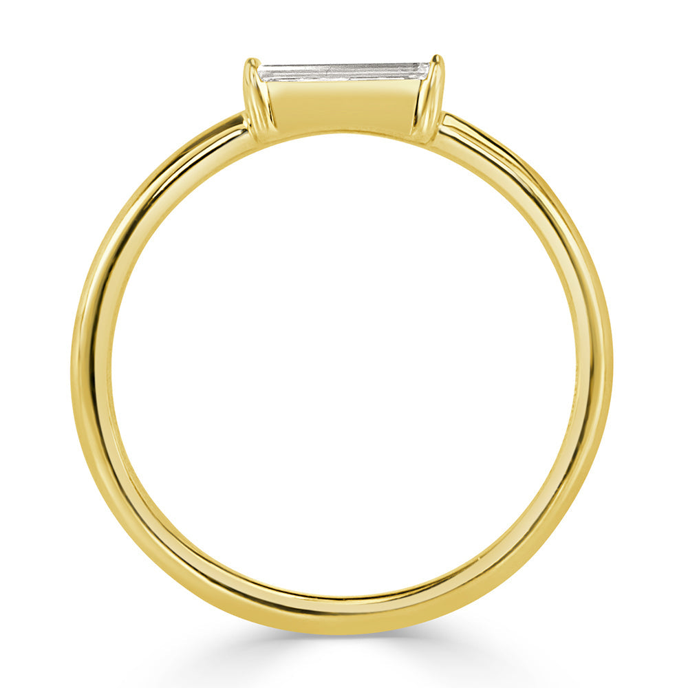 0.25ct Baguette Cut Lab Lab Diamond Ring in 14k Yellow Gold