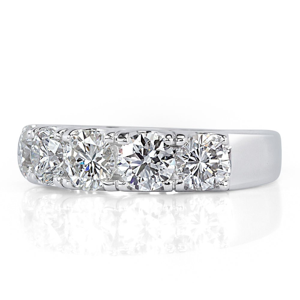 1.90ct Round Brilliant Cut Five-Stone Lab Diamond Ring in 14k White Gold