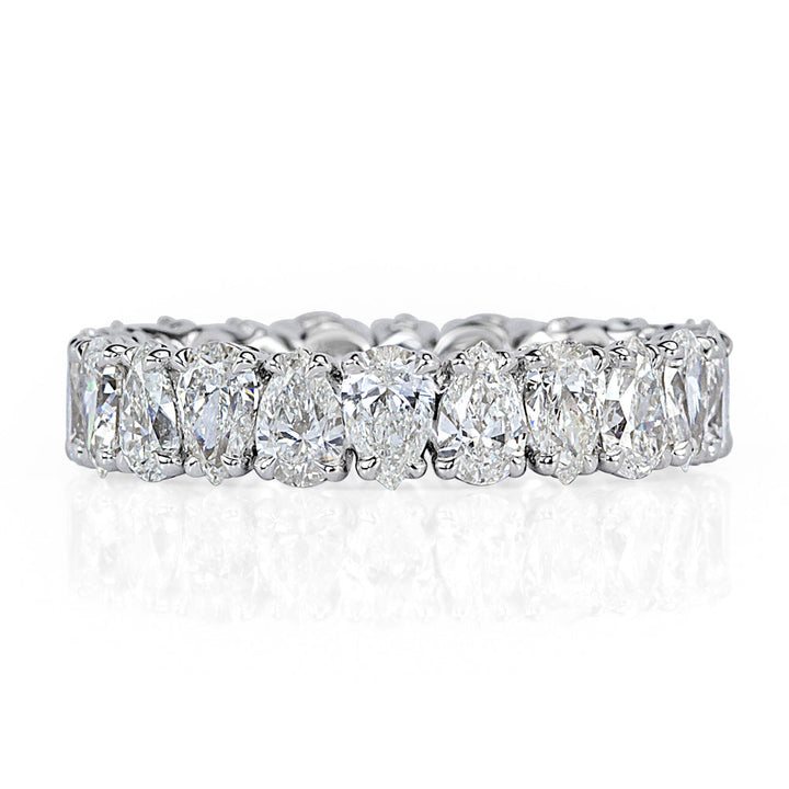 3.60ct Pear Shaped Lab Diamond Eternity Band in 18k White Gold