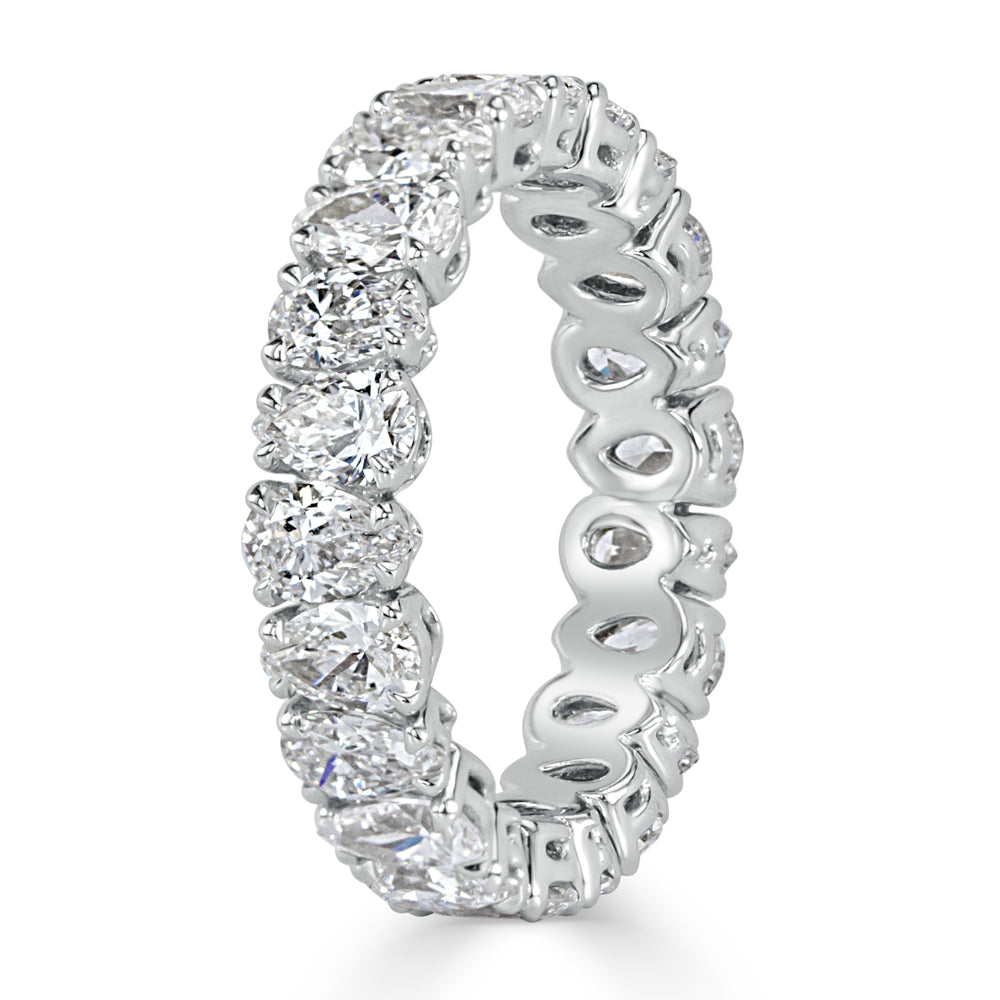 3.60ct Pear Shaped Lab Diamond Eternity Band in 18k White Gold