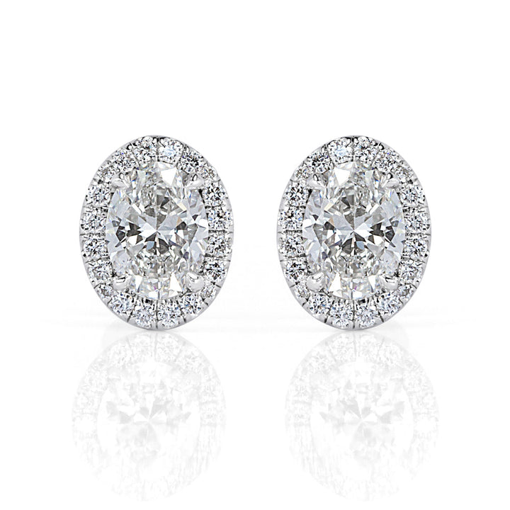 1.20ct Oval Cut Lab Diamond Stud Earrings in 18k White Gold