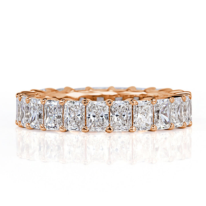 3.95ct Radiant Cut Lab Diamond Eternity Band in 18k Rose Gold