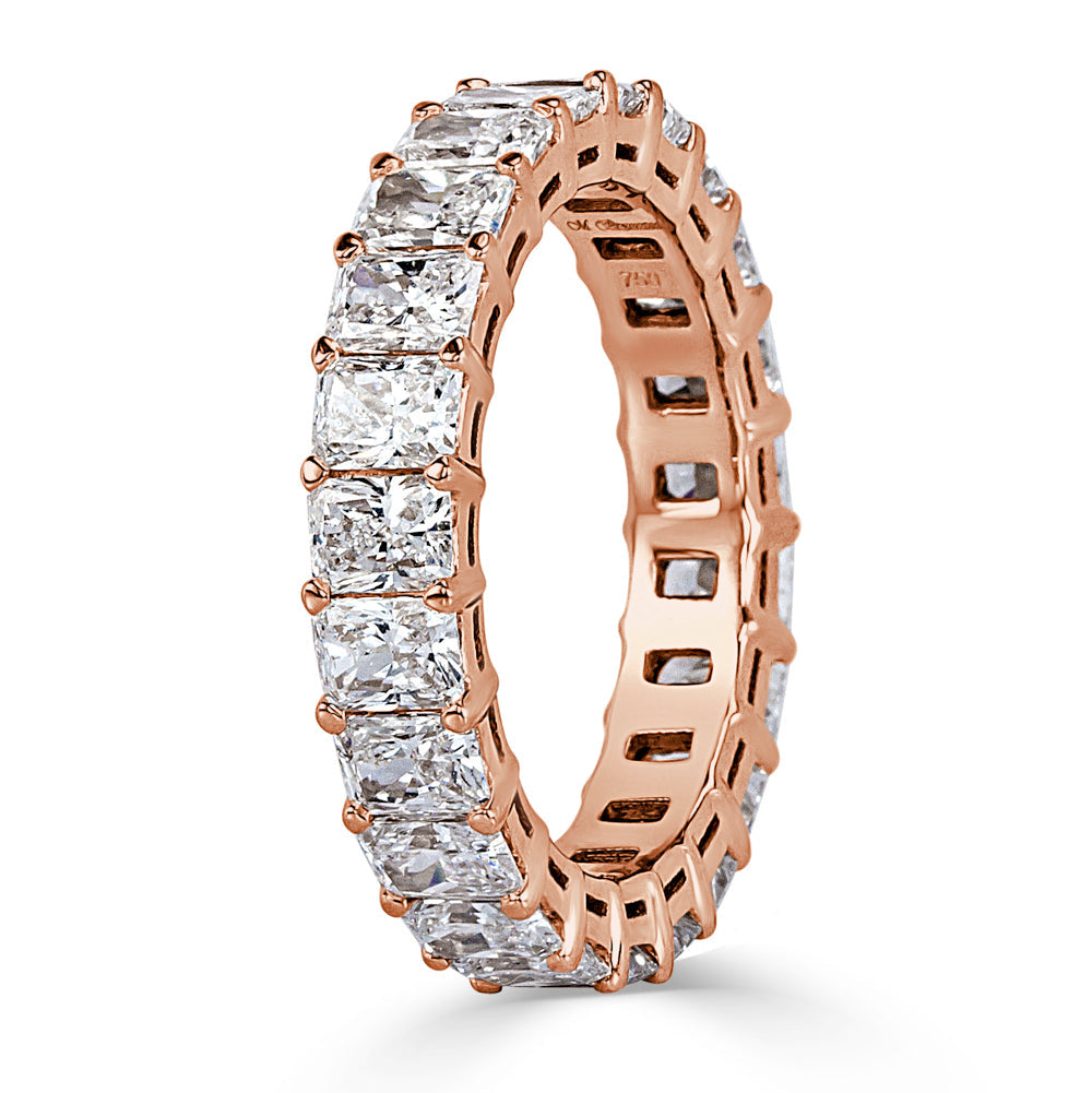 3.95ct Radiant Cut Lab Diamond Eternity Band in 18k Rose Gold