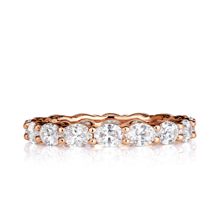 2.00ct Oval Cut Lab Diamond Eternity Band in 18k Rose Gold