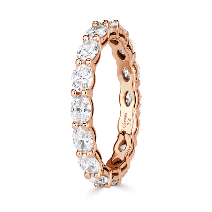 2.00ct Oval Cut Lab Diamond Eternity Band in 18k Rose Gold